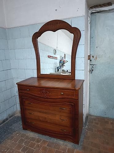 Комод для одежды, С зеркалом, Дерево, цвет - Коричневый