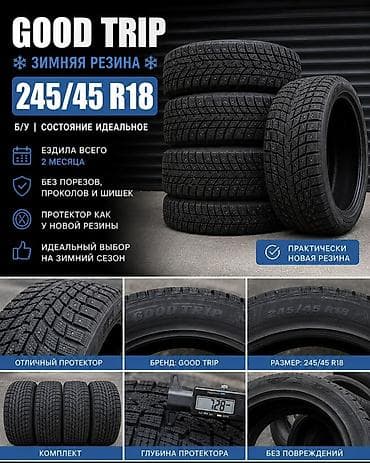 Транспорт: Шины 245 / 45 / R 18, Зима, Б/у, Комплект, Легковые, Китай, Goodtrip — 1