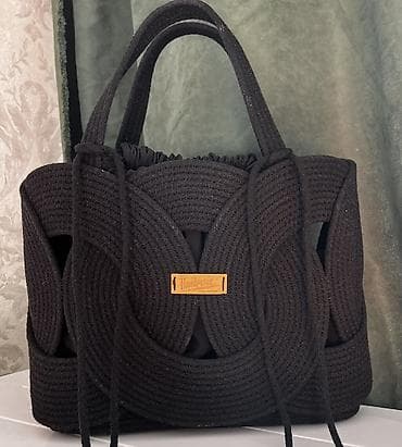 Наручные часы: Сумка ручная работа из полиэфирного шнура 5 мм ширина 38 высота 24 — 5