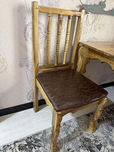 кухонная мебель талас: Кухонный стол и стул, цвет - Коричневый — 1