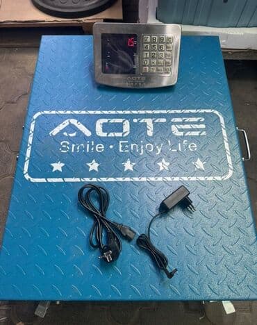 Соода жабдуулары: Платформенные весы AOTE - Прочная рифлёная стальная платформа синего — 1