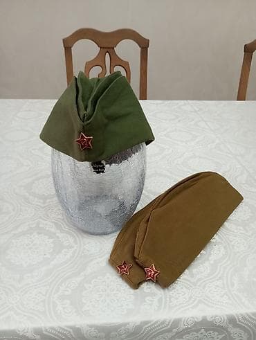 Пилотки с кокардой (звезда с серпом и молотом) с доставкой 500 сом а