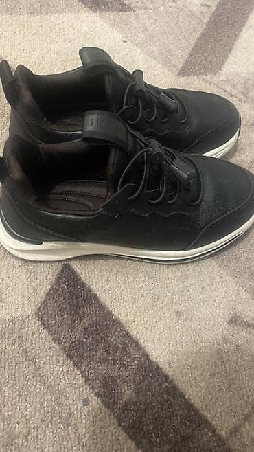 foot patch: Кроссовки кожаные повседневные фирмы Taigan 21 см - Цвет: черный — 3