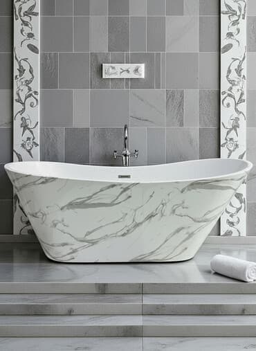 аквариум круглый: Ванна, Овальная, Материал: Акрил, Размер: 170 x 75 см, Бесплатная установка — 1