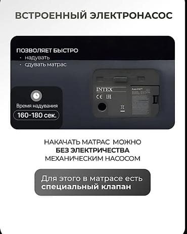 Надувные матрасы: Матрас надувной Intex 191x99x25 см, с флокированием, встроенным — 8
