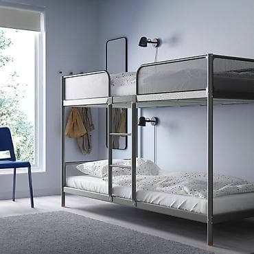 90: IKEA, Двухъярусная металлическая кровать для детской комнаты. И 2 — 4