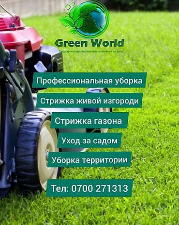 обрезка плодовых: Уборка территории, Стрижка газона — 1