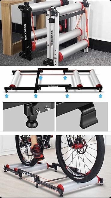 Электр транспорту: Роллерный велотренажер ROCKBROS (складной) - Тип: трехвальный роллер — 1