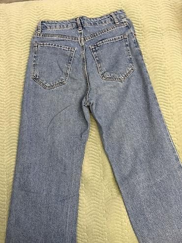 джинсовая одежда: Джинсы ZDN, классический светло-голубой деним. - Посадка: высокая. - — 2