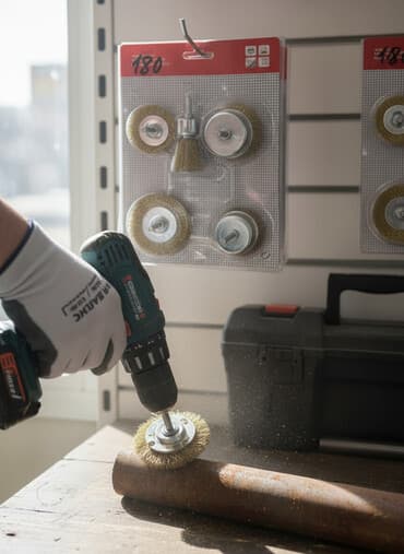 полировальный машинка: Набор проволочных щеток предназначен для использования с дрелью или — 1