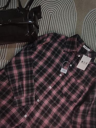 red centr: Рубашка, Классическая модель, Оверсайз, В клетку, Китай — 6