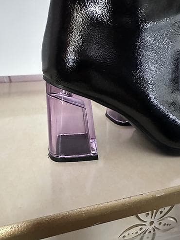 вечернее платье с: Женские ботильоны с акцентным каблуком - Материал верха: чёрная — 2