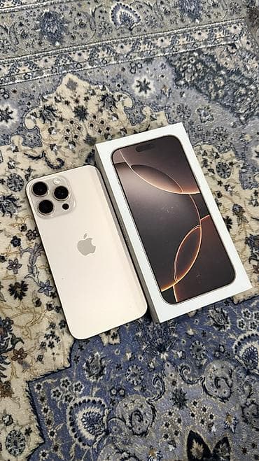 Техника жана электроника: IPhone 16 Pro Max, Колдонулган, 256 ГБ, Desert Titanium, Заряддоочу түзүлүш, Коргоочу айнек, Каптама, 92 % — 2