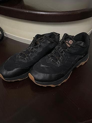 Туфли: Треккинговые кроссовки/ботинки низкие, черные с рыжими вставками — 1