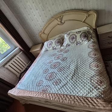 Спальный гарнитур, Двуспальная кровать, цвет - Бежевый