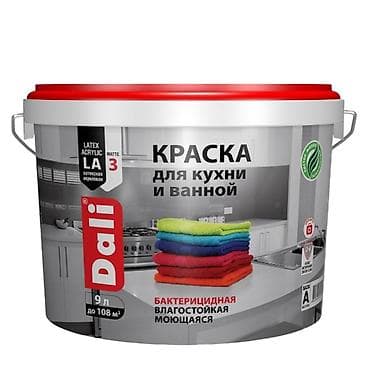 Краска Dali для кухни и ванной, латексная акриловая, матовая. -