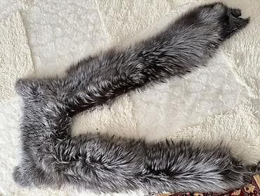 Меховой воротник-манишка из натурального меха (серебристо-серый — 1