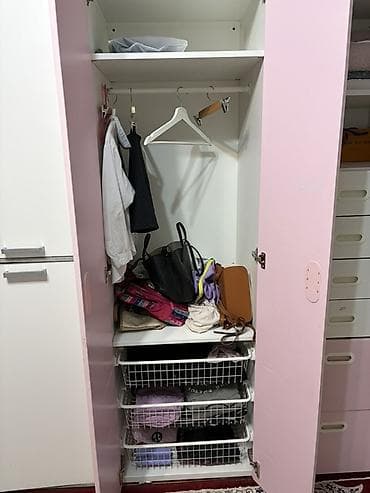 шкваф: Детский шкаф, Для одежды, Для девочки, ДСП, цвет - Розовый — 5