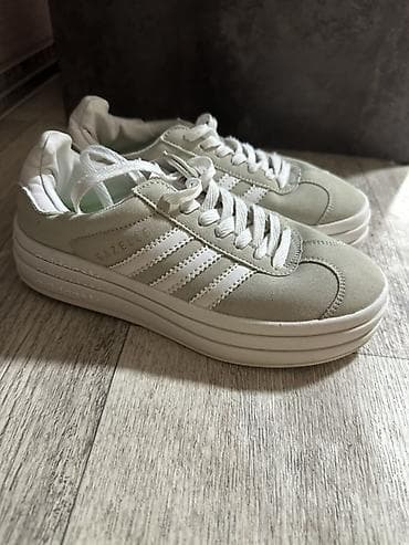адидас газели: Кроссовки, 36.5, Adidas, Б/у, цвет - Бежевый, Самовывоз — 1