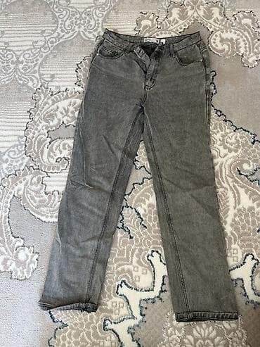 Серые джинсы прямого кроя 170 см - Цвет: графит/gray wash - Посадка