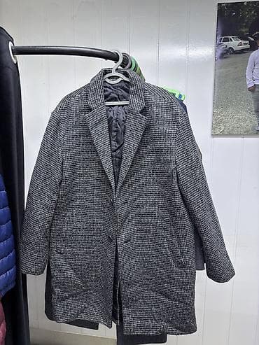 драповые мужские куртки: Мужское пальто классического кроя - Цвет: серый с черно-белым — 3