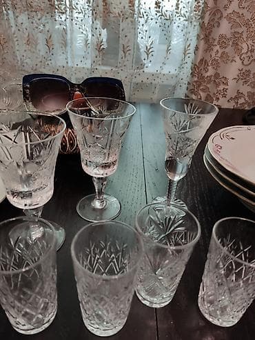 jack 4: Набор винтажной стеклянной посуды с гранёным узором Состав: - 6 — 1