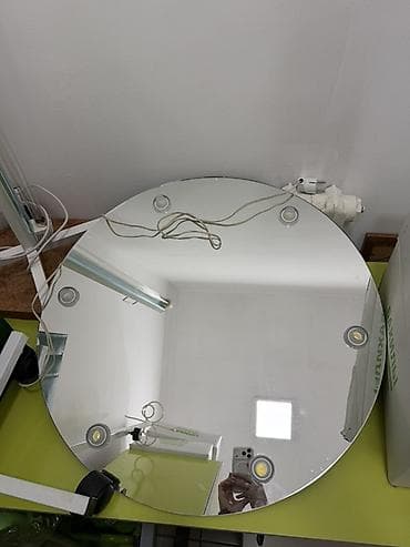 потолочные лампы: Круглое настенное зеркало с подсветкой - Диаметр: 60/60см (по фото) — 2