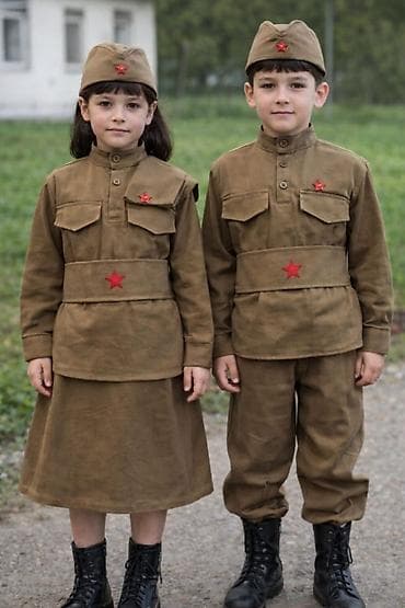 Детские костюмы в военной стилистике (пилотка + гимнастёрка + пояс с at lalafo.kg Детские костюмы в военной стилистике (пилотка + гимнастёрка + пояс с