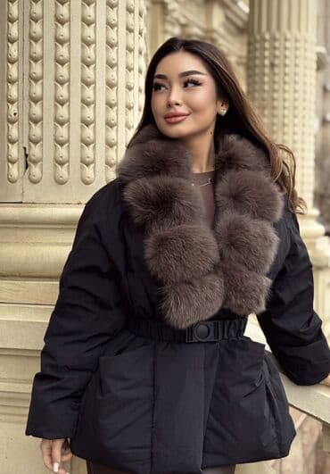 купить женский пуховик большого размера: Абсолютно новая женская утепленная куртка-пуховик с объемным меховым — 1