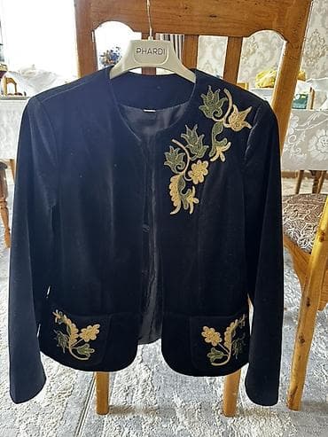 Женская обувь: Велюровый жакет PHARDI - Цвет: глубокий черный - Материал: плотный — 1