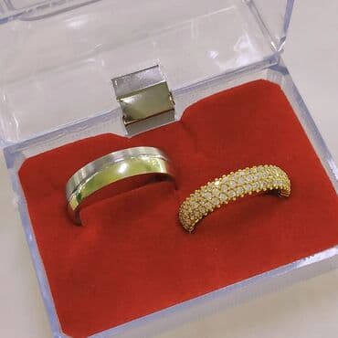 свадебные наборы ручной: Кольцо обручальное Серебро+ золото 925 пробы Италия Эксклюзив Серебро — 2