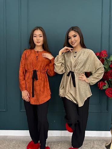 женские очки: Женские домашние костюмы-туники с широкими брюками - Комплектация — 3