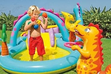 Бассейны: Игровой центр 333х229х112 см "Dinoland" с горкой, от 3 лет (Intex — 4