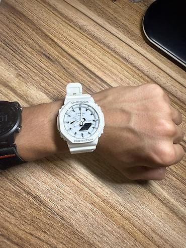 очки антифарный: CASIO G‑SHOCK, модуль 5544 — белые наручные часы в корпусе серии — 4