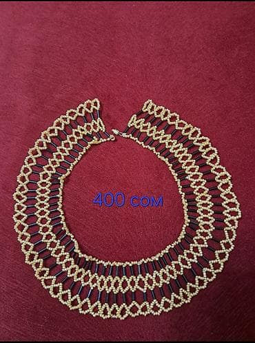 купить цепочку: Продаю из бисера украшения, колье-воротник Работа девочки 10 лет - — 1