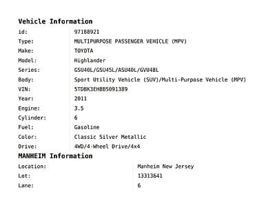 Продажа авто: Toyota Highlander: 2011 г., 3.5 л, Автомат, Бензин, Кроссовер — 8