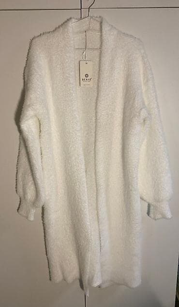 Кардиганы: ПРОДАЕТСЯ НОВЫЙ ДЛИННЫЙ ЖЕНСКИЙ КАРДИГАН БЕЛОГО ЦВЕТА С ПУШИСТОЙ — 1