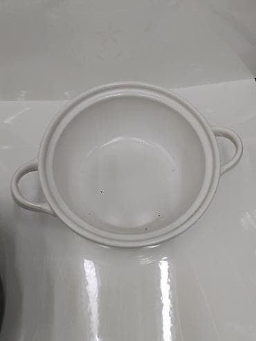 dish sets: Керамическая кастрюля с крышкой и ручками - Материал: керамика/фарфор — 3