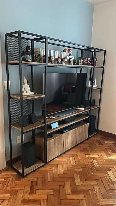 bunk bed: Лофт‑мебель с металлическим каркасом: кровать, этажерка и рабочие — 6