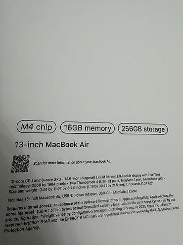 Ноутбуки Apple (MacBook): MacBook Air M4 Состояние как новый! Полный заводской комплект! 16/256 — 3