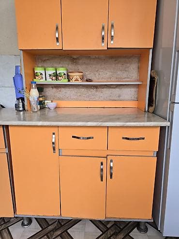средний низкий: Кухонный гарнитур, цвет - Оранжевый — 4