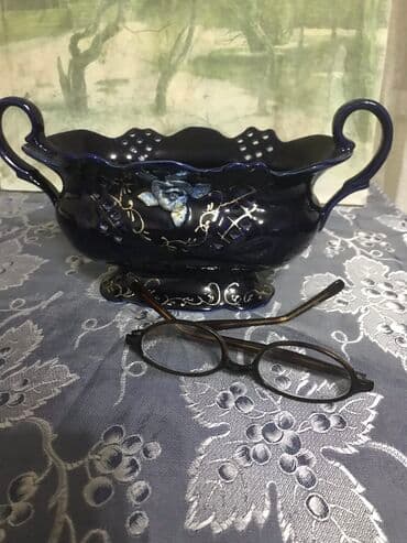 ваза конфетница: Ваза конфетница, 10 на 20 см. кобальт, состояние отличное 850 сом — 3