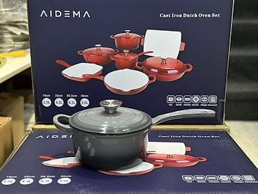 Кухонные принадлежности: Набор чугунной посуды AIDEMA — Cast Iron Dutch Oven Set. Состав — 5