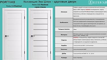 Межкомнатная дверь, Новый, Со стеклом, Одностворчатая, Стеклянная, Распашная, Хайтек, цвет - Серый
