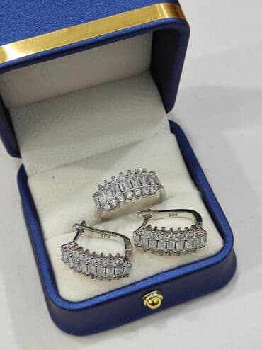 свадебное платье для высокой невесты: Набор украшений, Проба 925, Женские, Новый — 3