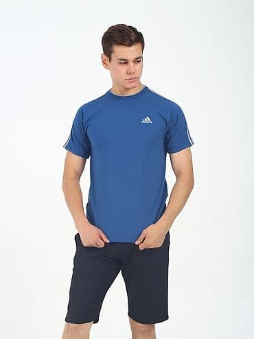адидас футболка: Мужская спортивная футболка Adidas - Цвет: синий - Крой — 1