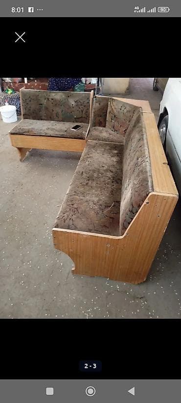 Эмерек гарнитурлары: Ашкана үчүн жумшак бурчек, Колдонулган, Жыгач, түсү - Күрөң — 1