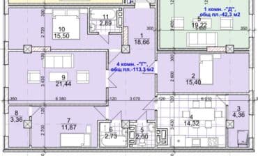 дома таш добо: 4 бөлмө, 113 кв. м, Элитка, 4 кабат, Евроремонт — 30