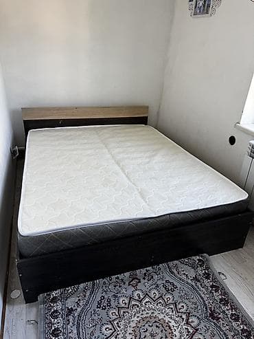 Двуспальная кровать, С матрасом, длина - 200 см