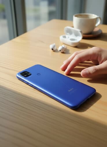 Redmi, Redmi 9C, Б/у, 64 ГБ, цвет - Синий, 2 SIM